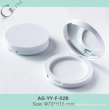 Simple Round Compact Powder Case/Compact Powder Container With Mirror AG-YY-F-02B, AGPM Cosmetic Packaging , Custom colors/Logo